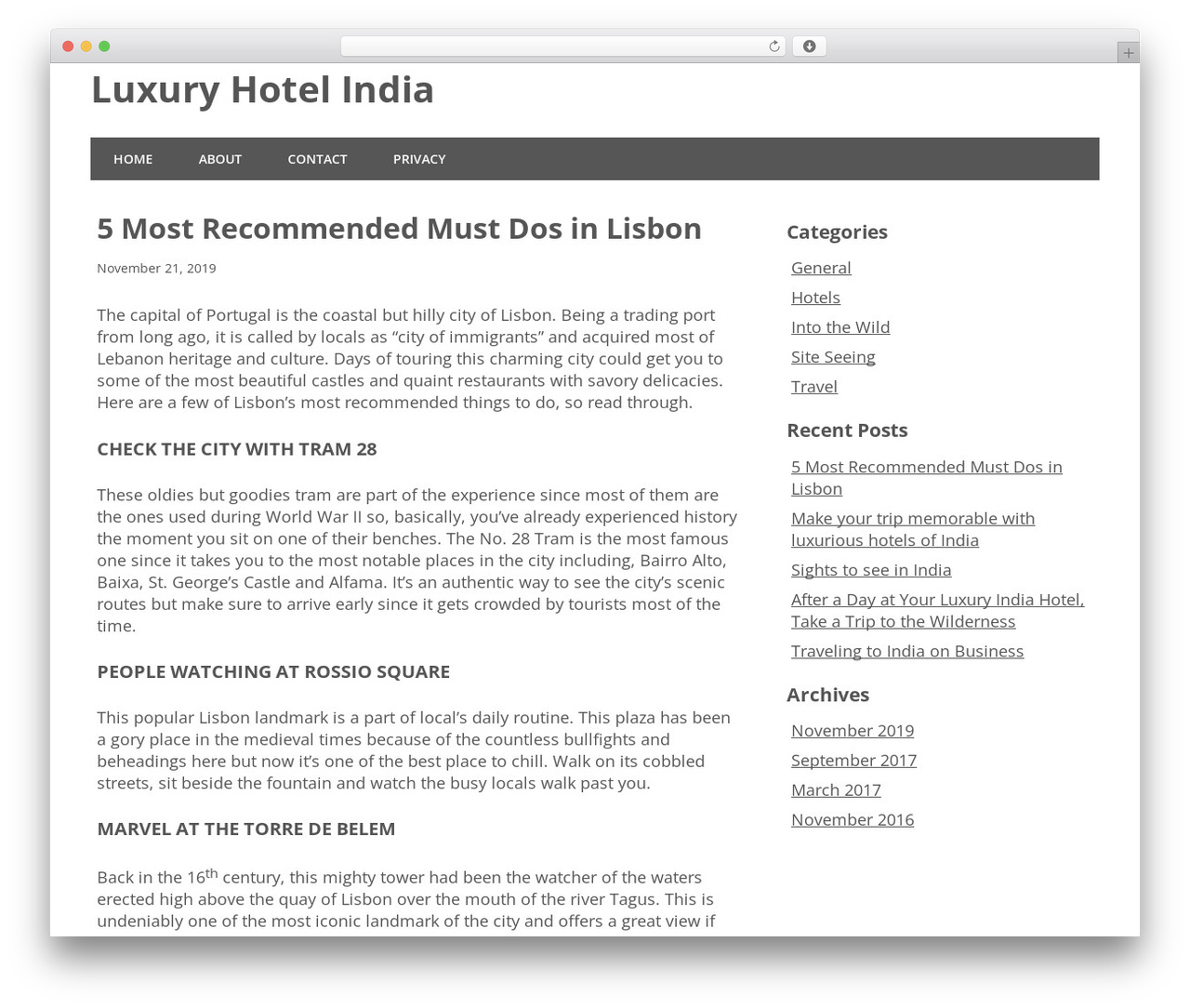 Minimize WordPress theme - luxury-hotel-india.com