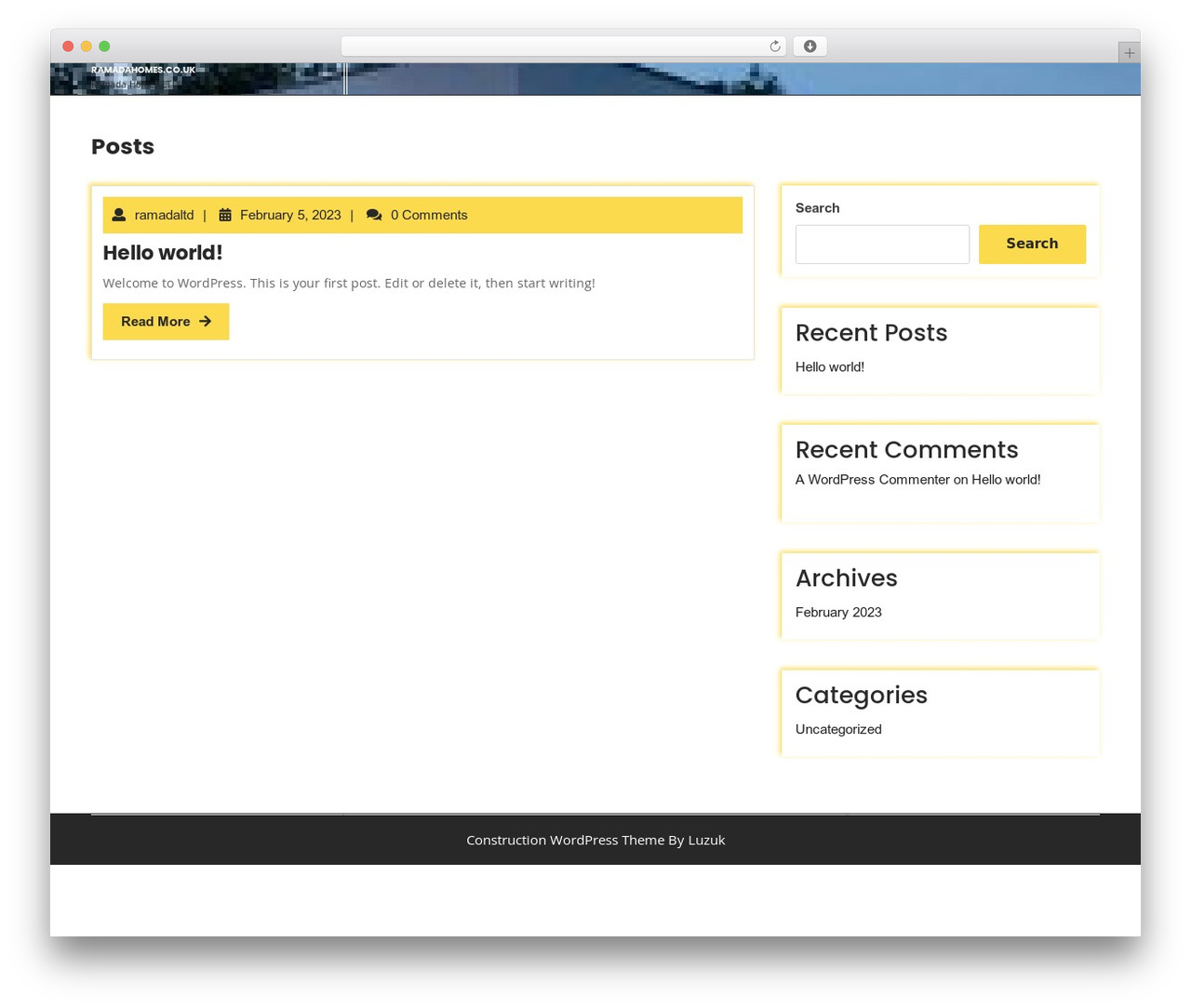 WordPress theme Nirman Construction - ramadahomes.co.uk