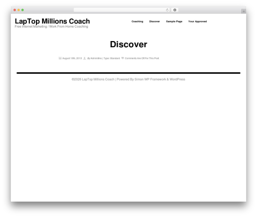WordPress website theme Simon WP Framework - laptopmillionscoach.com