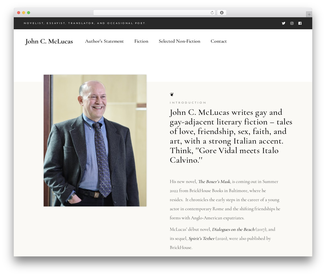 ChapterOne WordPress theme - johncmclucasauthor.com ChapterOne WordPress theme - johncmclucasauthor.com