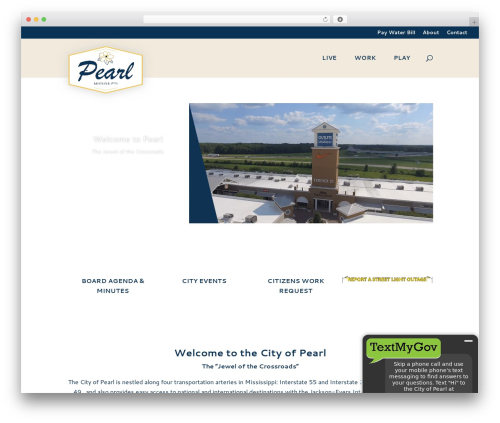 Divi WordPress theme - cityofpearl.com
