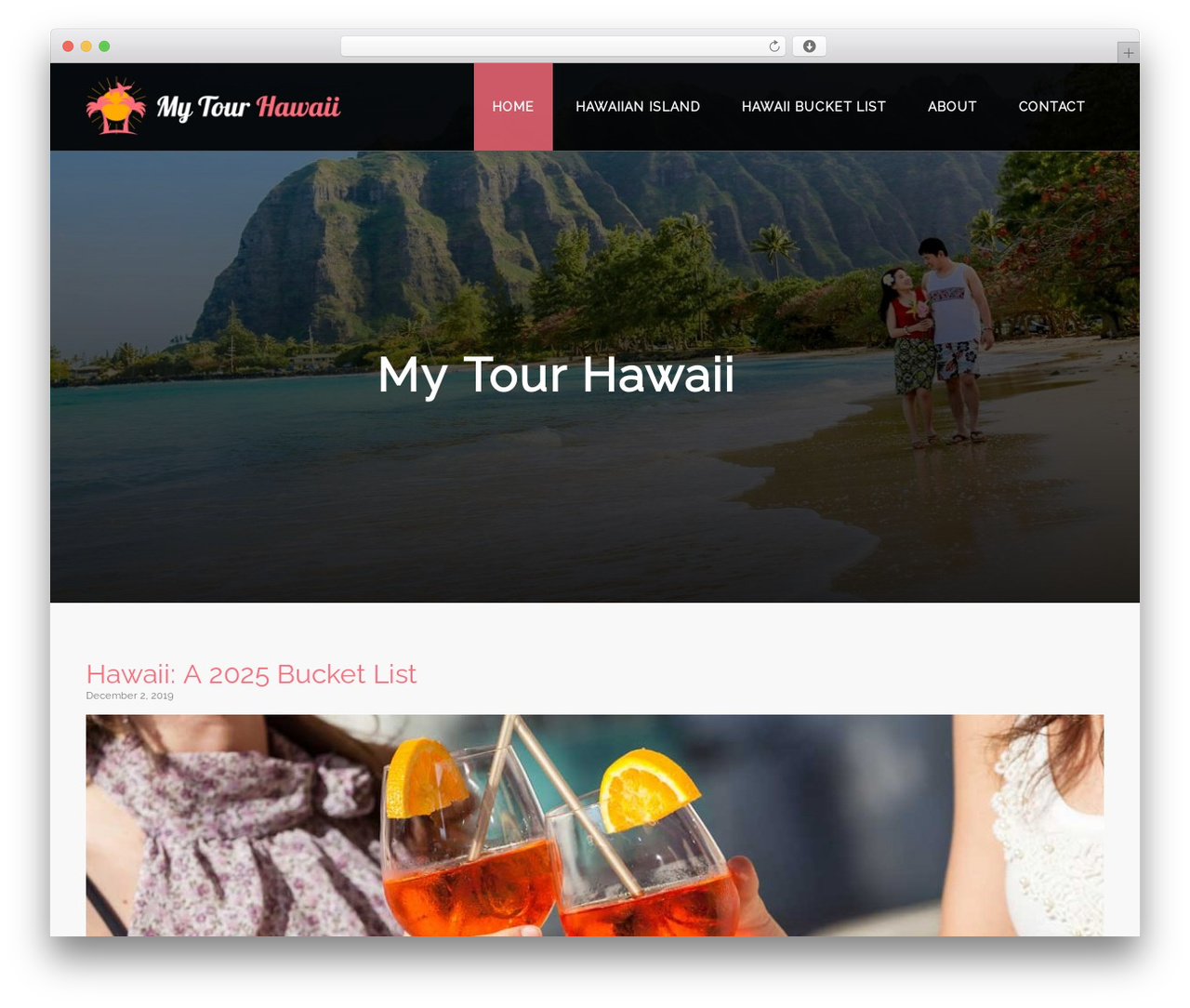 Avocation WordPress theme - mytourhawaii.com