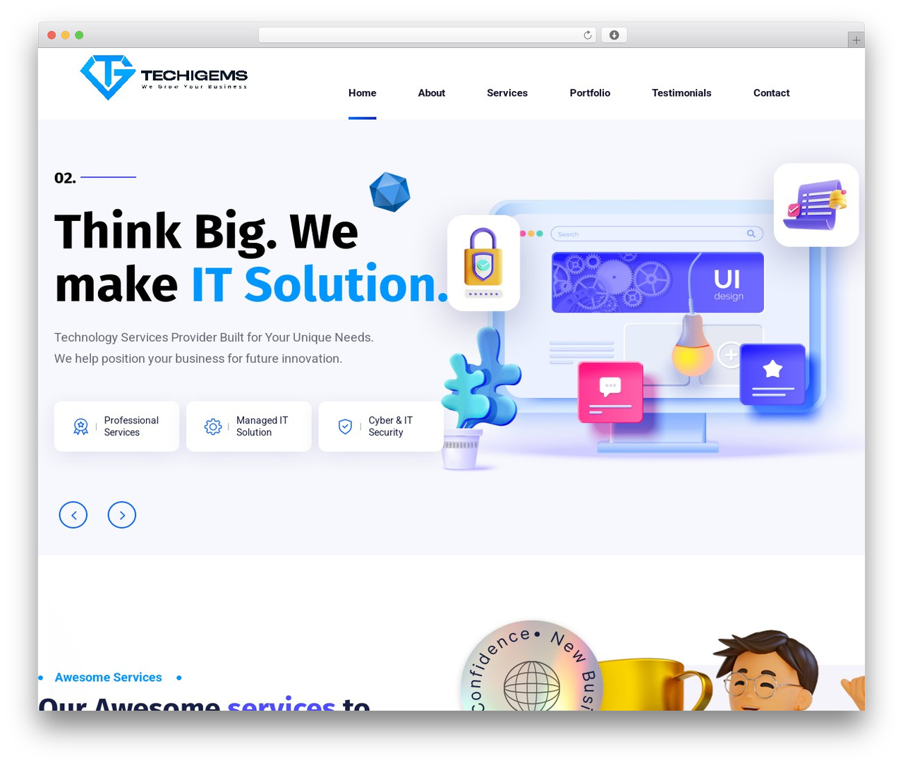 Itfirm WordPress theme - techigems.com