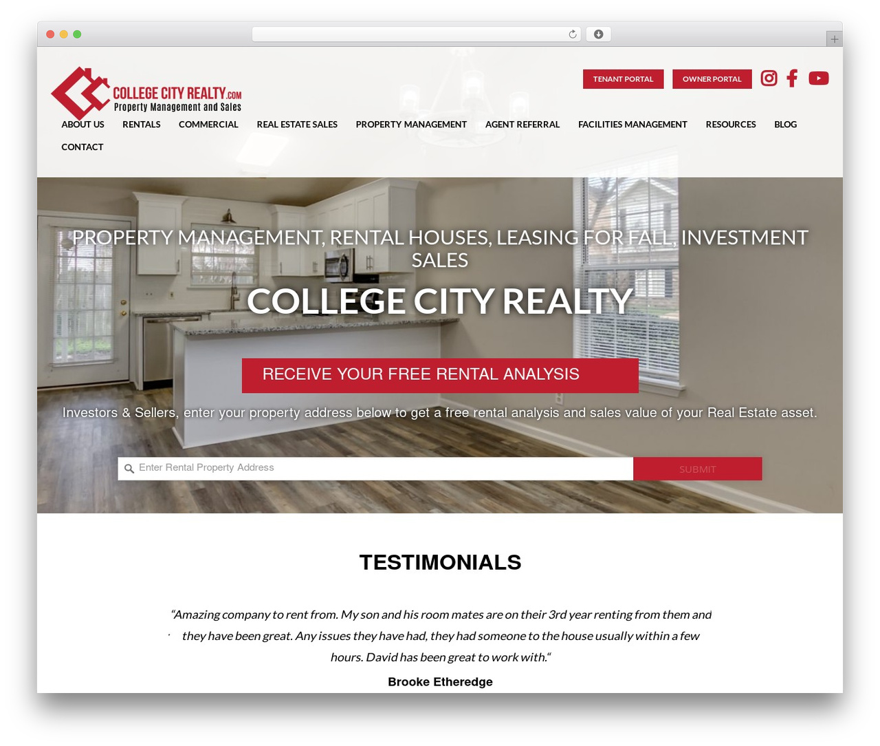Kronos WordPress theme - collegecityrealty.com