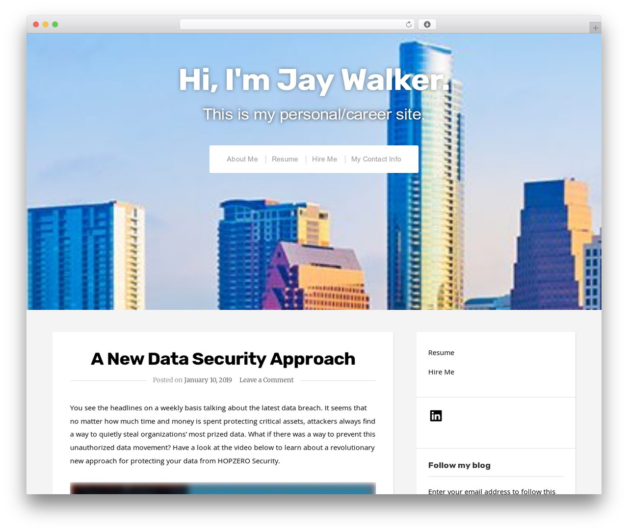 Profile WordPress theme - jayrwalker.com Profile WordPress theme - jayrwalker.com