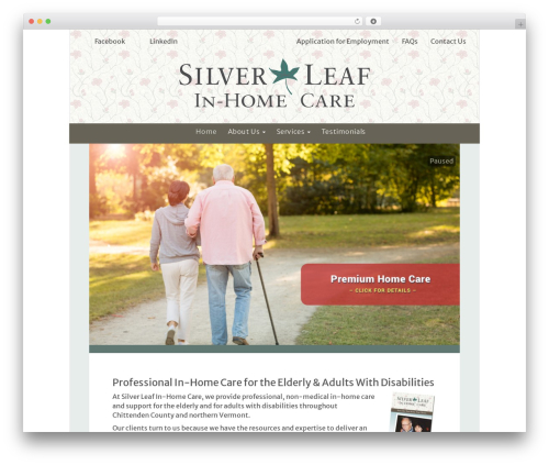 Silverleaf WordPress theme - silverleafinhomecare.com