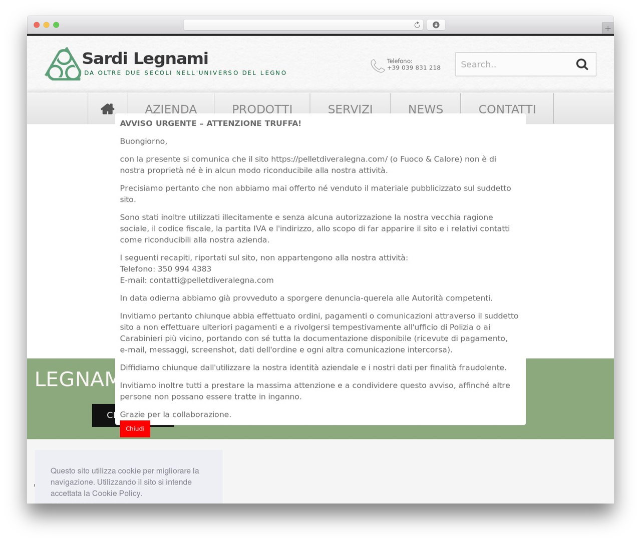 Timber theme WordPress - sardilegnami.it