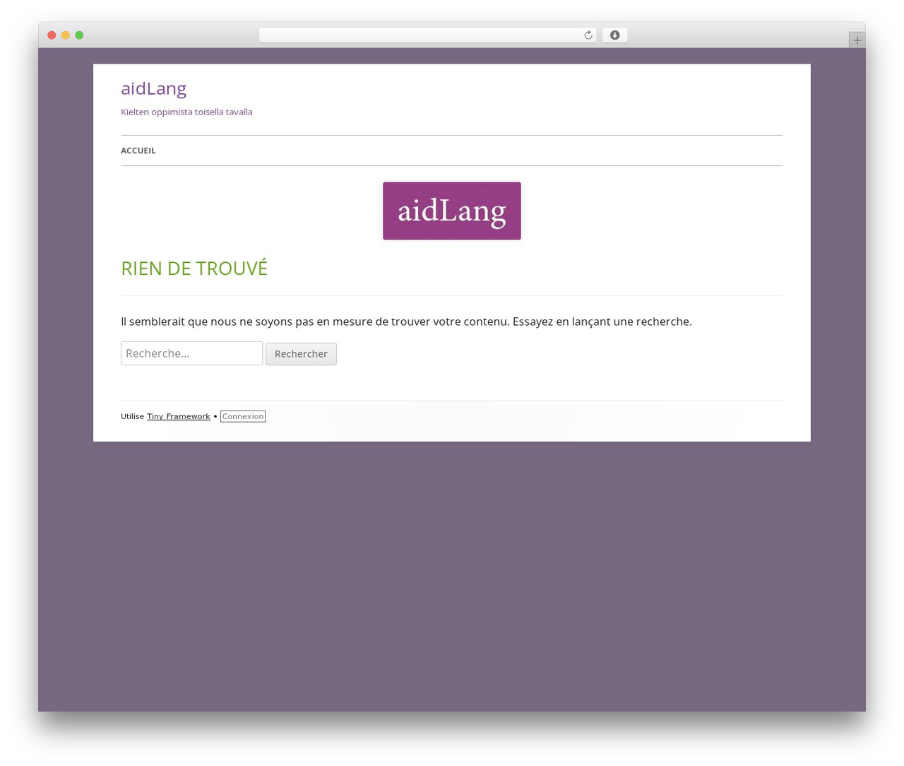 Tiny Framework free WordPress theme - aidlang.com