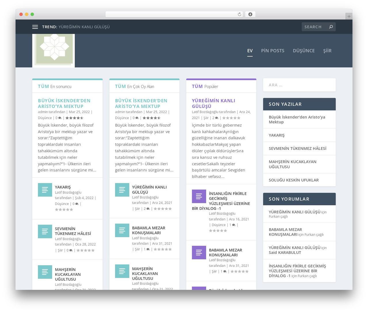 WordPress theme Extra - genclikdergisi.com
