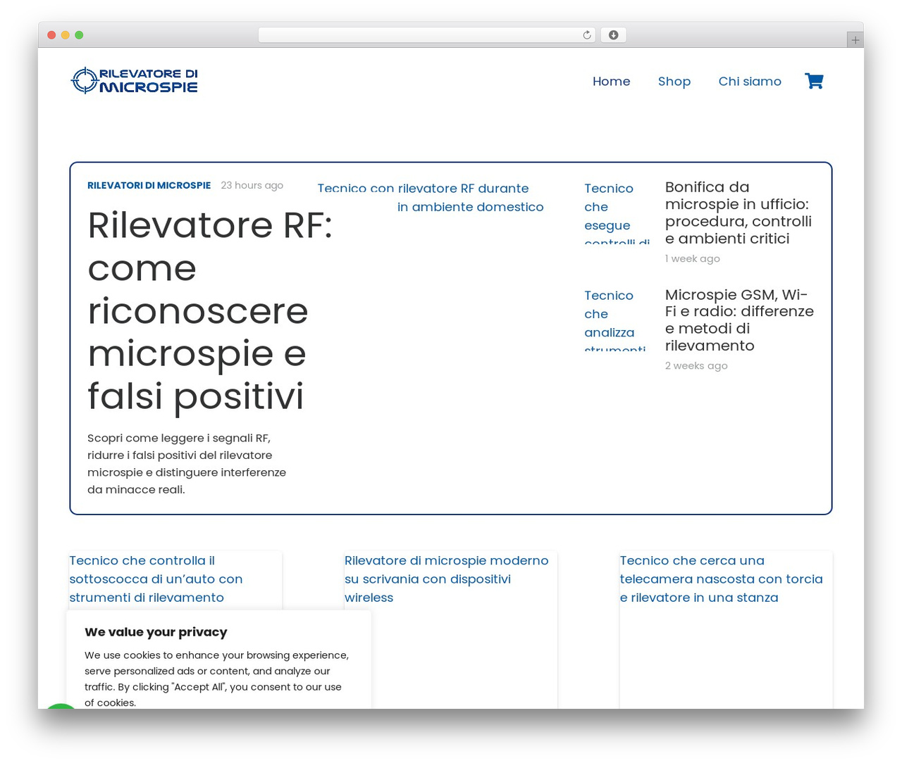 Codex Child WordPress video theme - rilevatore-microspie.com