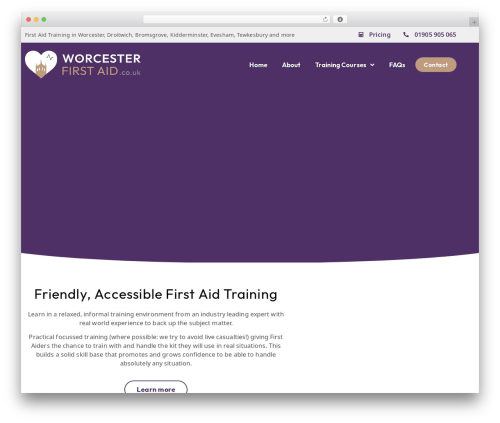 Hello Elementor WordPress theme - worcesterfirstaid.co.uk