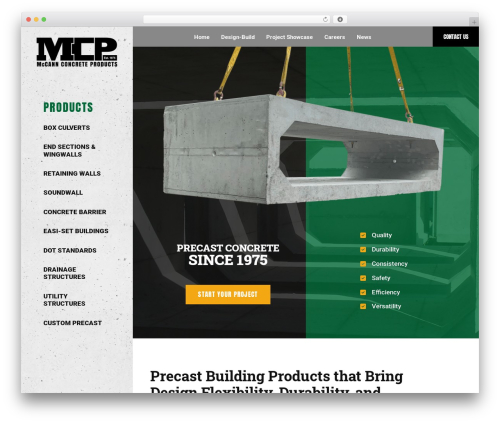 WebTek WordPress website theme - mccannconcreteproducts.com