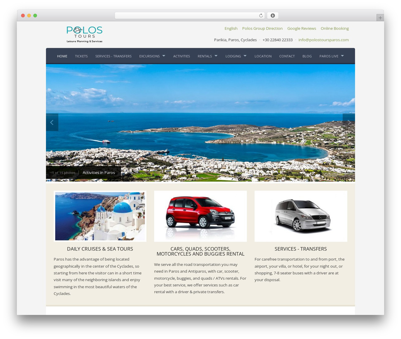 WP theme Leonardo - polostoursparos.com