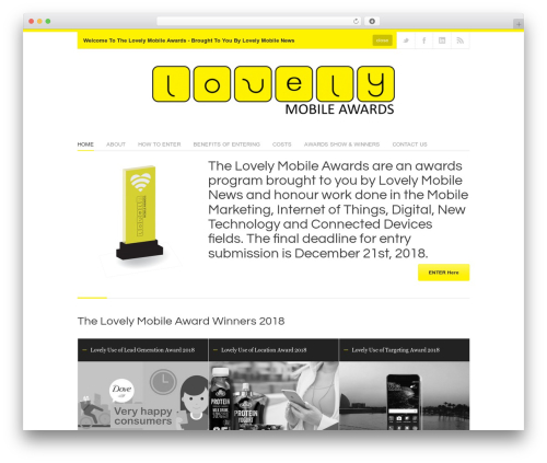 Angular WordPress theme design - lovelymobileawards.com