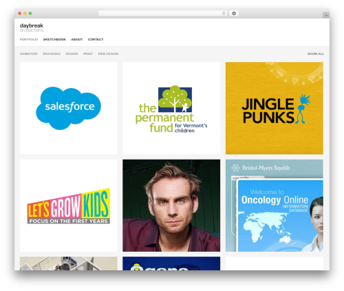 Studiofolio WordPress theme - daybreakpro.com