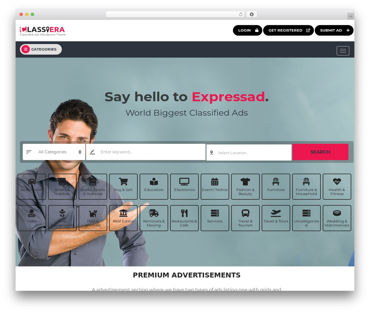 Classiera WordPress theme - expressad-demo.softechinfo.com.au