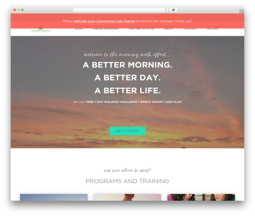 Conversion Cats WordPress theme - themorningwalkeffect.com
