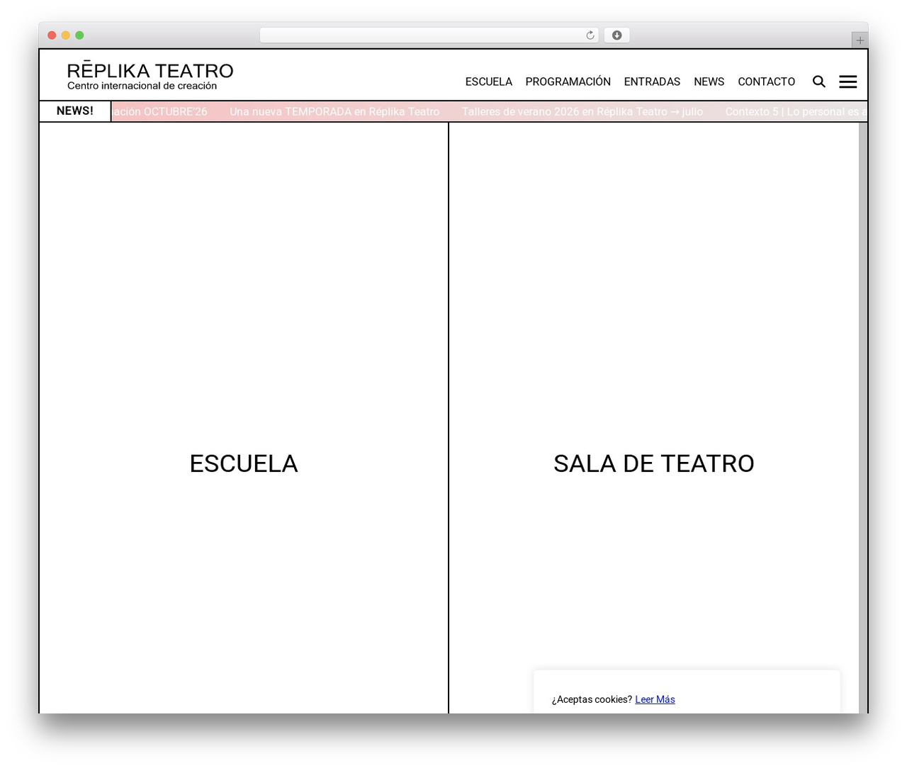 Replika top WordPress theme - replikateatro.com