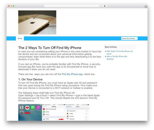 Catalyst WP theme - turnofffindmyiphone.com