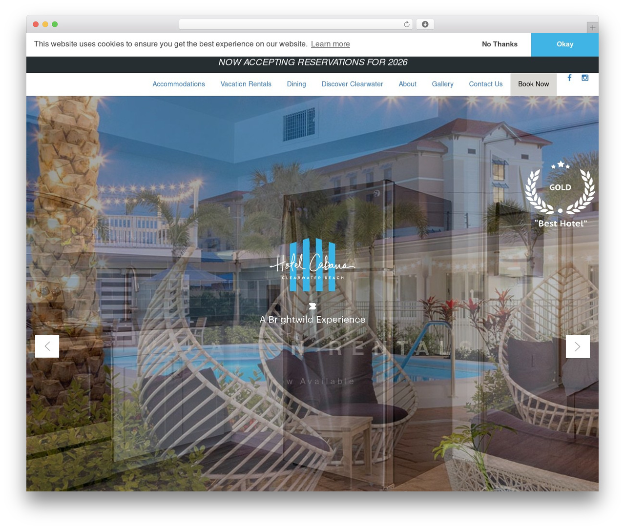 Lambda WordPress hotel theme - hotelcabanacwb.com