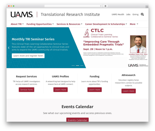 Genesis WordPress theme - tri.uams.edu