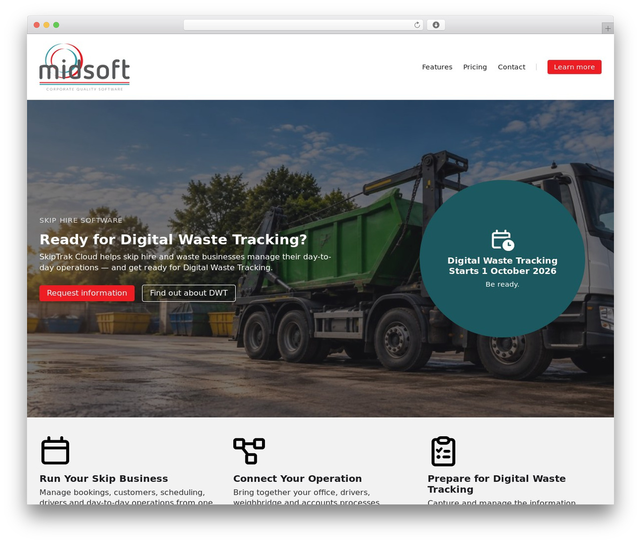 Midsoft WordPress theme - skiphiresoftware.com