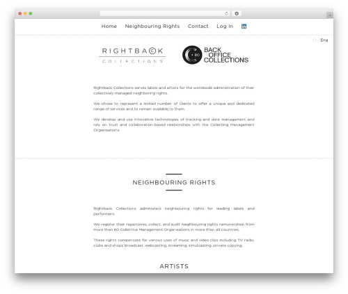 Rightback WordPress theme - rightback-collections.com