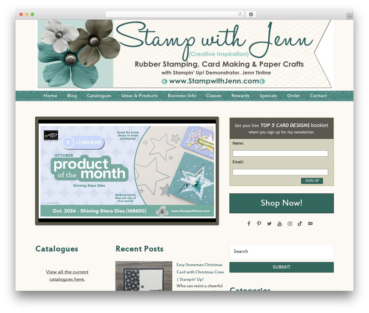 Coverage WordPress store theme - stampwithjenn.com