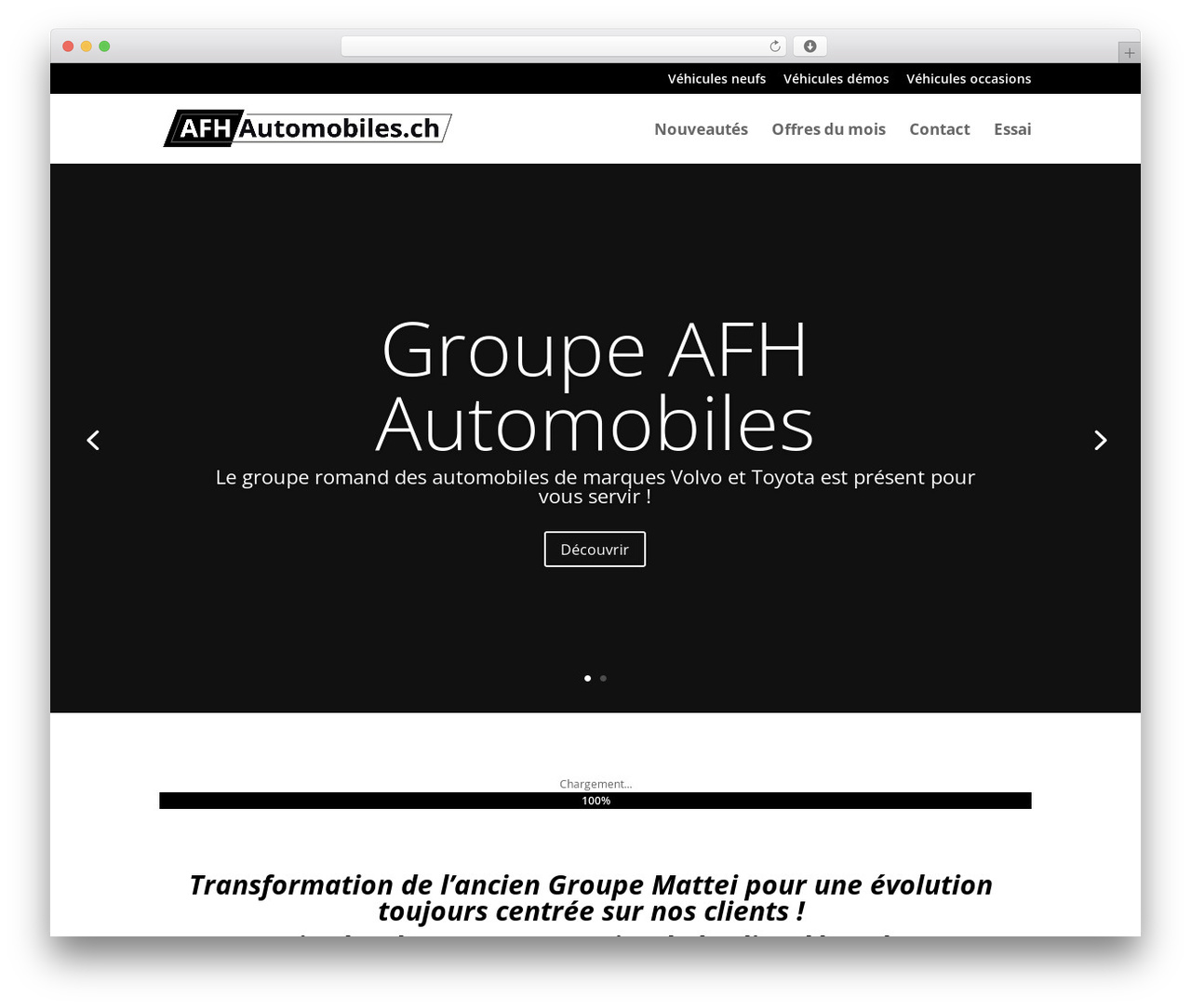 WordPress theme Divi creative agency - afh-automobiles.ch