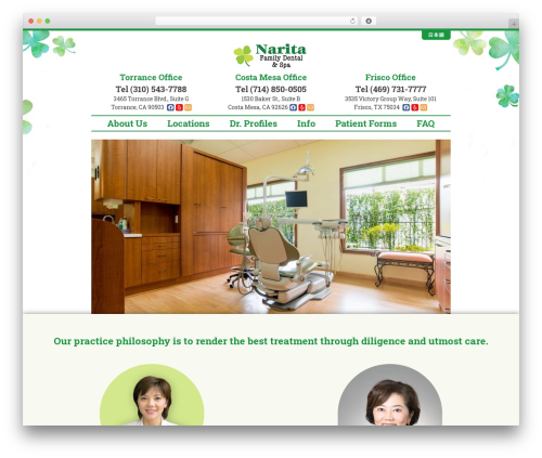 WordPress theme naritadds - naritafamilydental.com