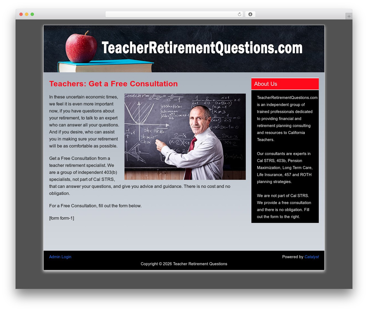 WordPress theme Catalyst - teacherretirementquestions.com