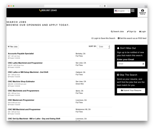 WordPress website theme Hello Elementor - jobs.workers.com
