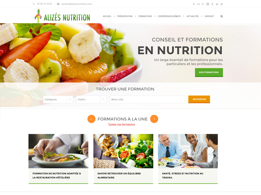 Alizes nutrition WordPress theme by Graphidom