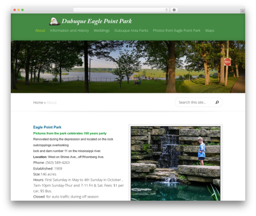 Fable WordPress website theme - dubuqueeaglepointpark.com