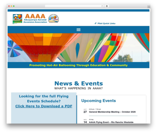 Hello Elementor WordPress website theme - hotairballooning.org