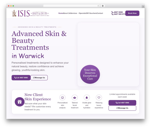 Bootstrap Basic4 WordPress theme - isisbeautysalonwarwick.com.au