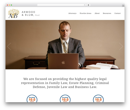 Best WordPress theme Lawyers - arwoodblum.com