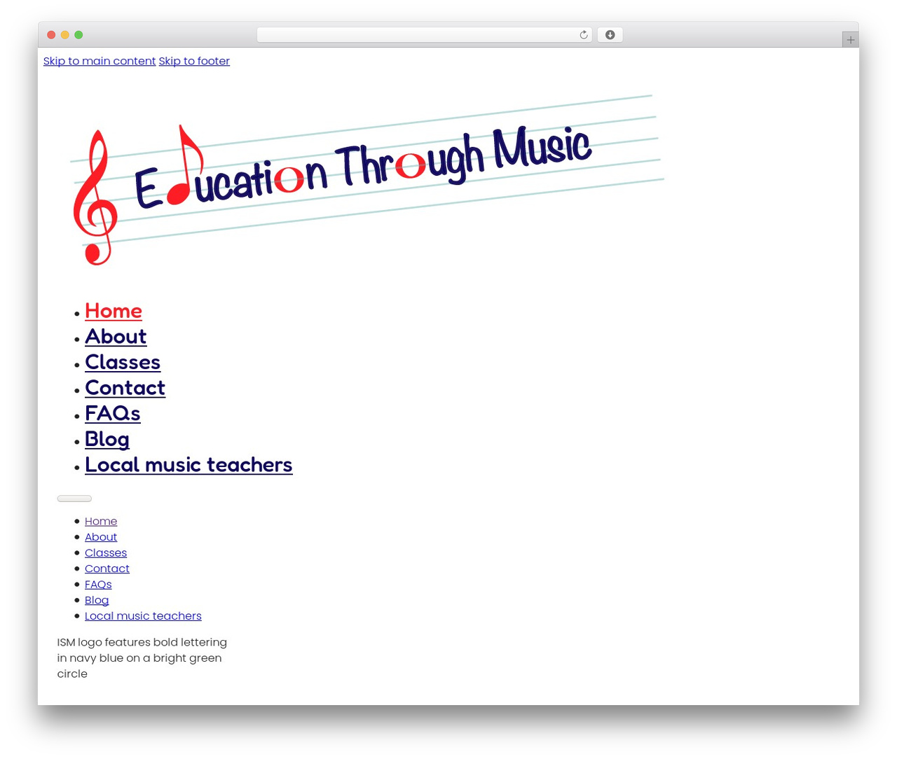 Bricks WordPress theme - educationthroughmusic.net