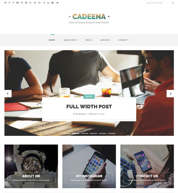 Cadeena Child best WordPress template