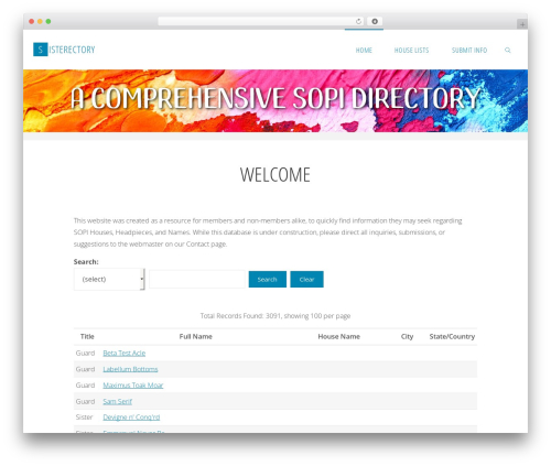 Participants Database (participants-database) free WordPress plugin - sisterectory.org