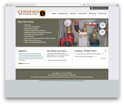 Vibrant CMS WordPress theme - certmech.com