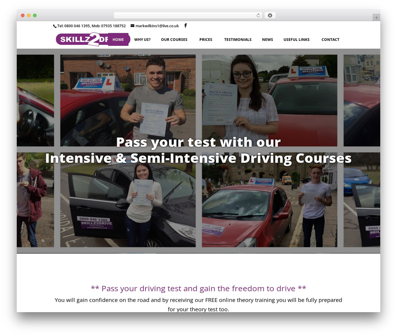 Divi theme WordPress - skillz2drive.co.uk