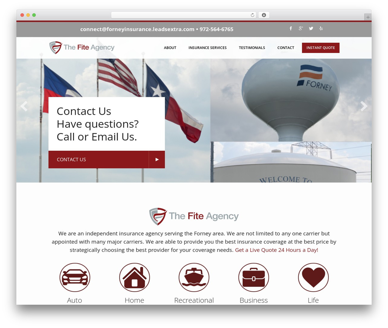 Genesis WordPress theme - forneyinsurance.com