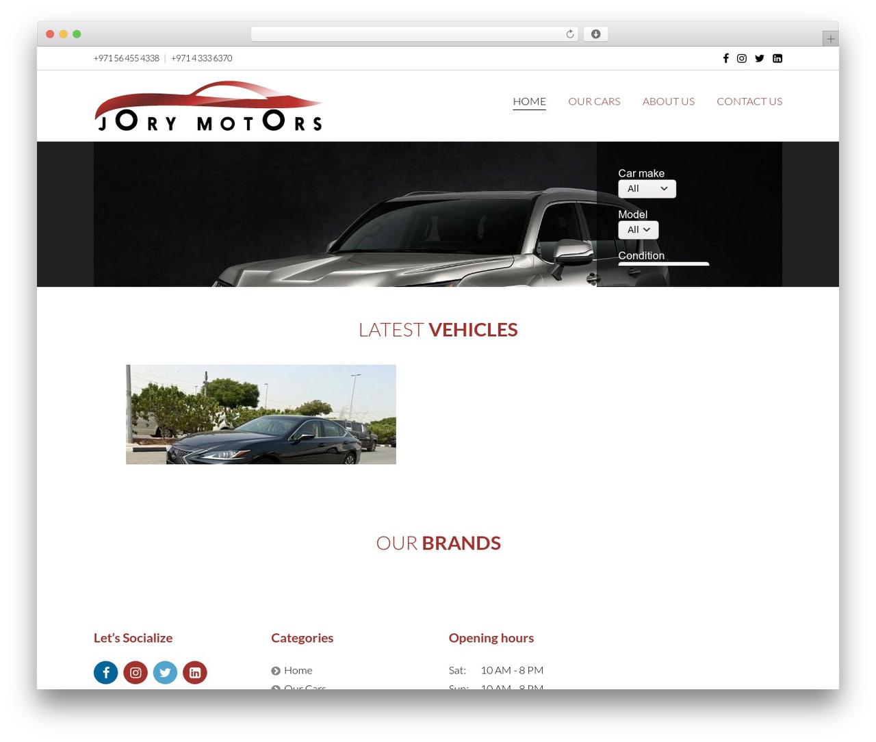 Templateseven WordPress theme - jorymotors.com