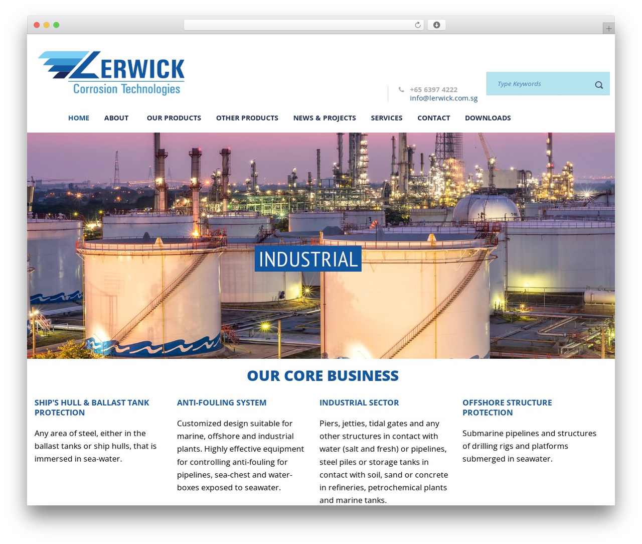 WordPress theme Mega Project - lerwick.com.sg