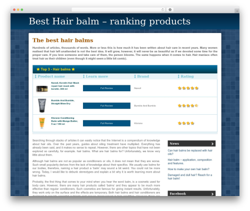 WordPress theme Ultimate Azon Theme - hair-balm.com