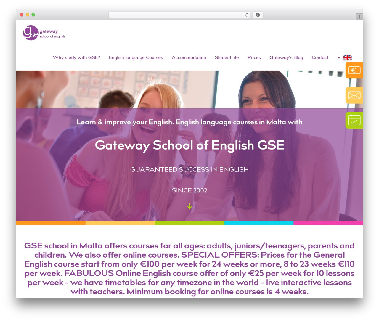 WP theme Custom Theme - english-malta.com