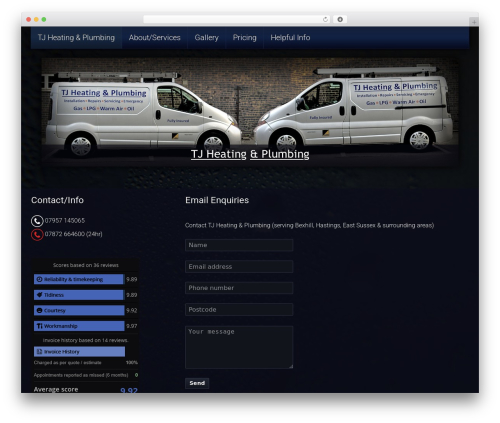 WP theme Responsive - tjheatingandplumbing.co.uk