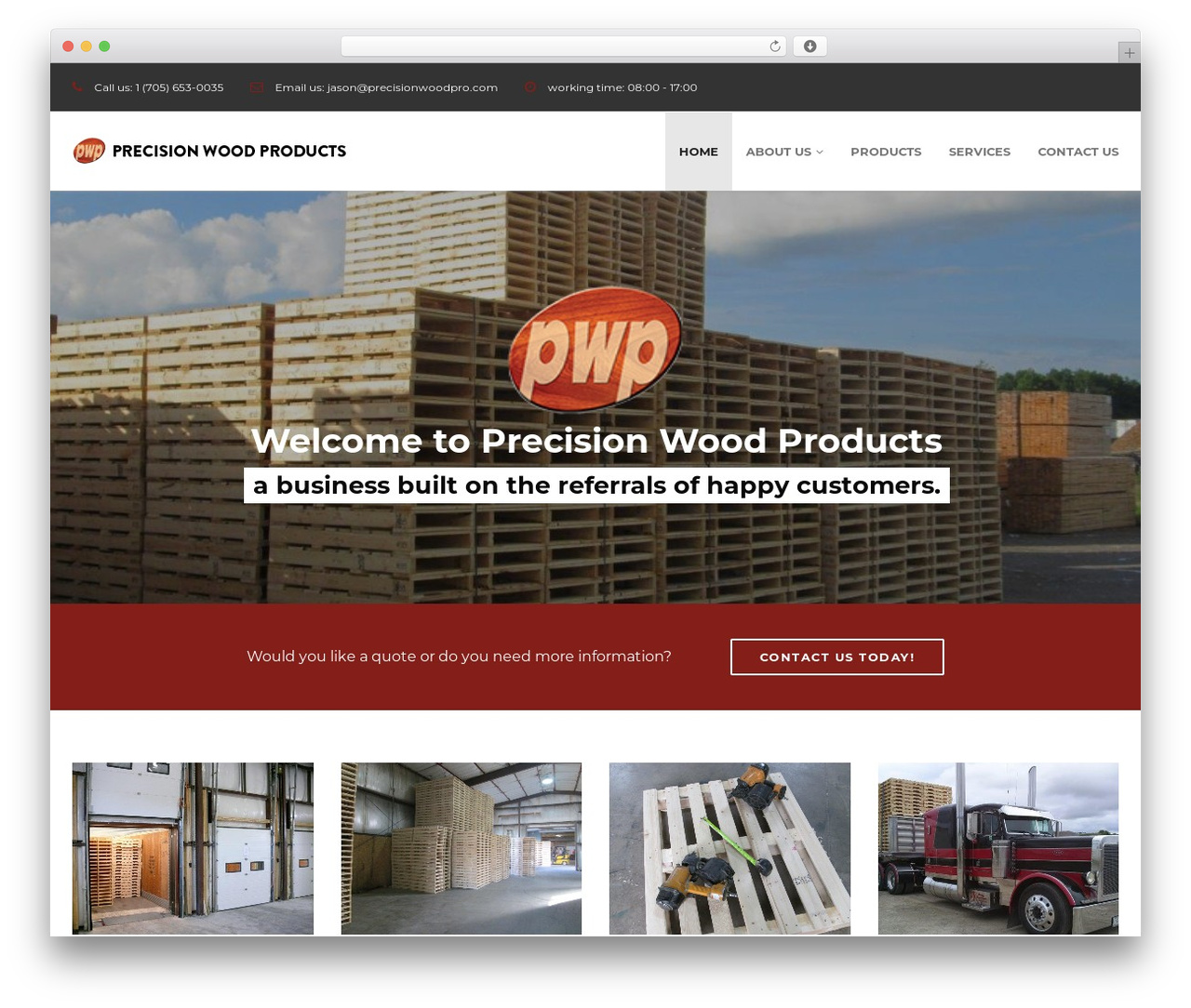 Construct business WordPress theme - precisionwoodpro.com