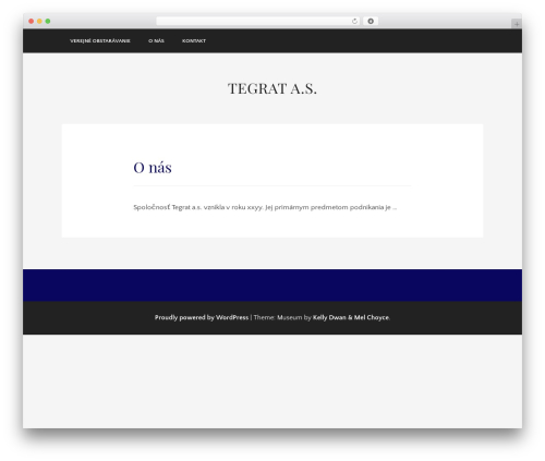 Theme WordPress Museum - tegratas.sk
